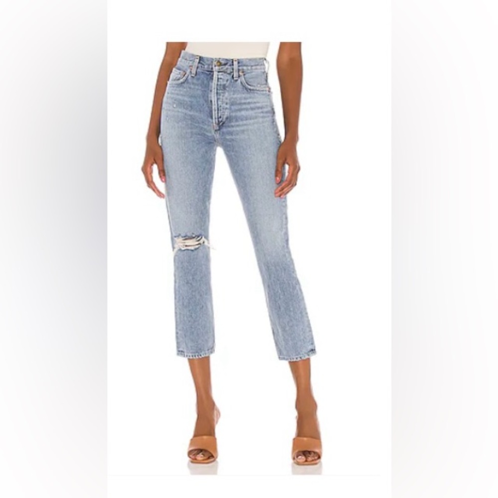 Agolde Riley High Rise Straight Crop Sz 28 Endeavor wash